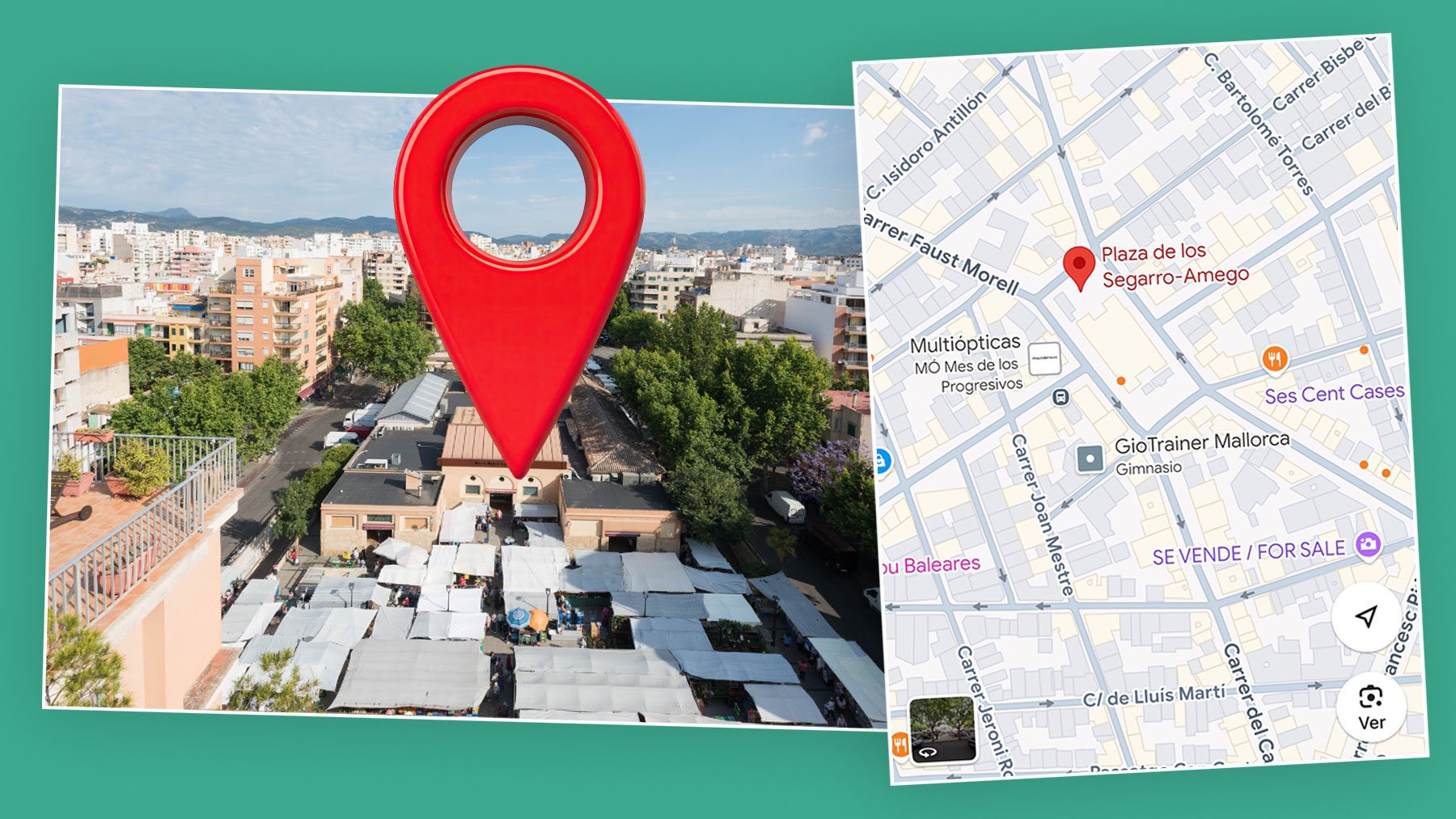 ‘Amego Segarro’: El insólito nombre con el que han rebautizado una plaza de Palma en Google Maps