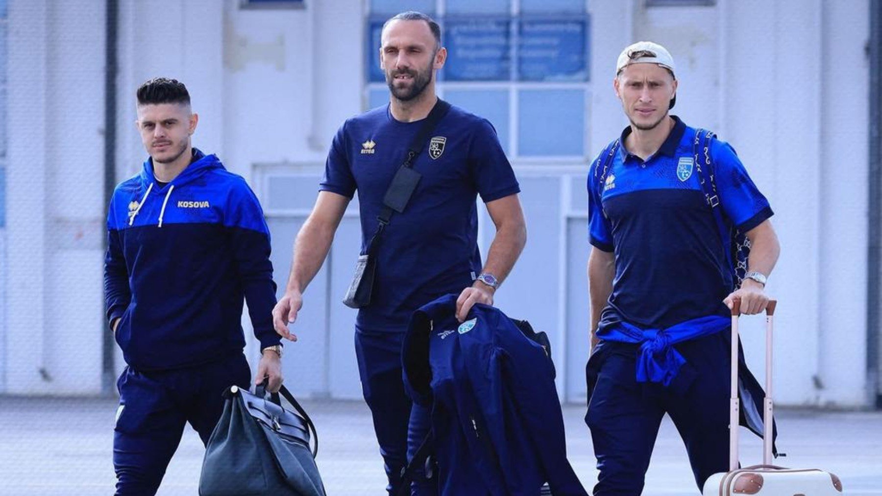 Muriqi, ayer, a su llegada a Goteborg.