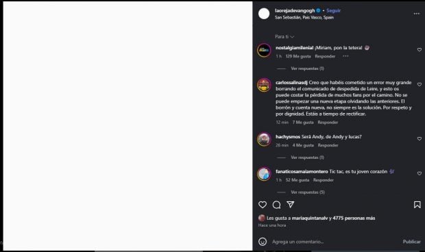 Captura de la nueva imagen de La Oreja de Van Gogh en Instagram (Instagram).