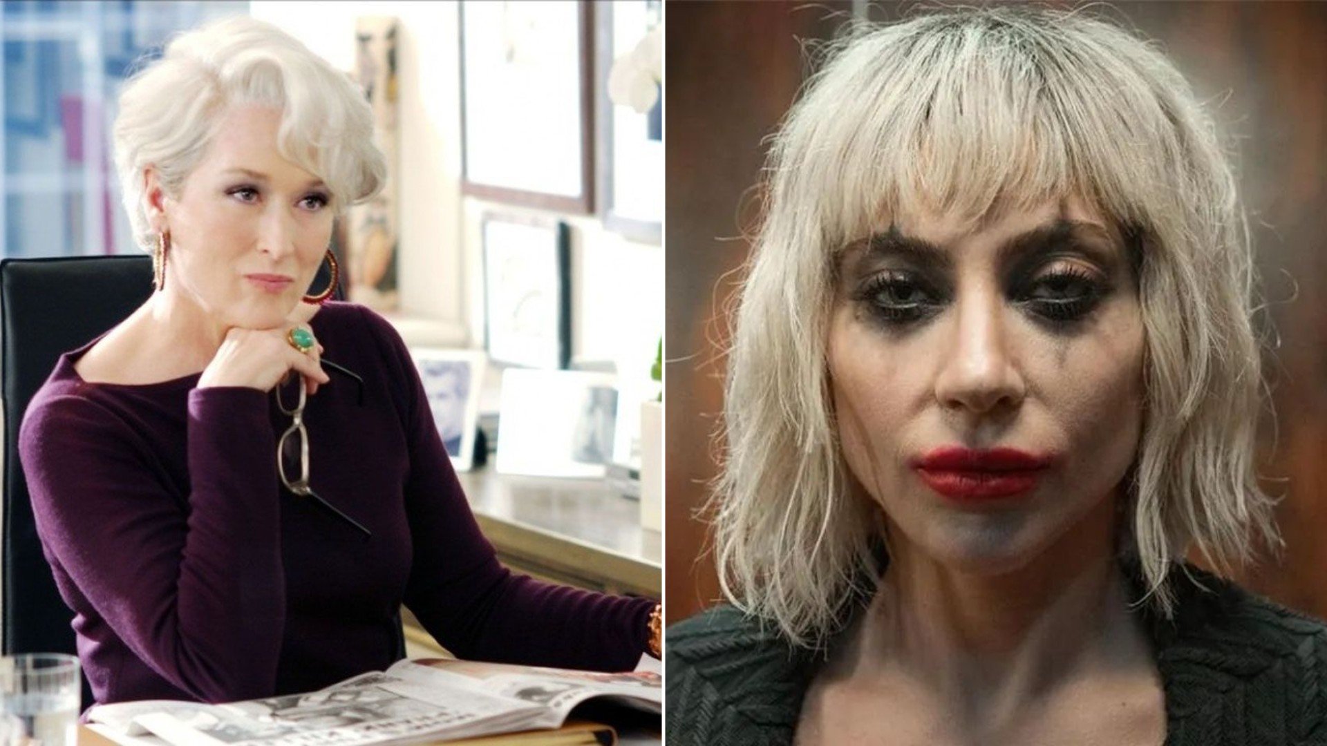 Meryl Streep en ‘El diablo viste de Prada’ (20th Century Fox) y Lady Gaga en ‘Joker 2’ (Warner Bros).