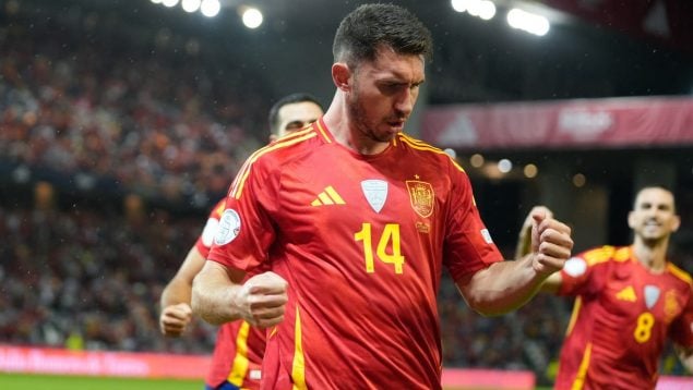 Aymeric Laporte celebrando un gol con España. (Europa Press)