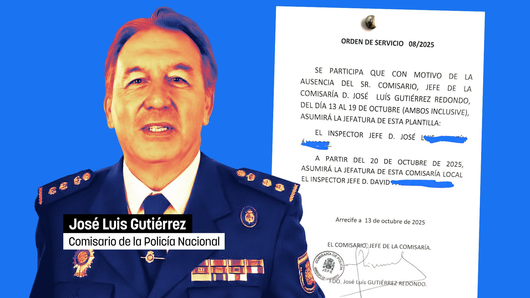 El comisario que duplicó la tasa de alcohol en un coche policial en Lanzarote pide no trabajar en 7 días