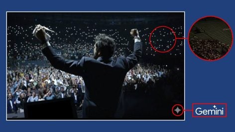 El montaje de Alvise manipulando la foto de su mitin con IA.