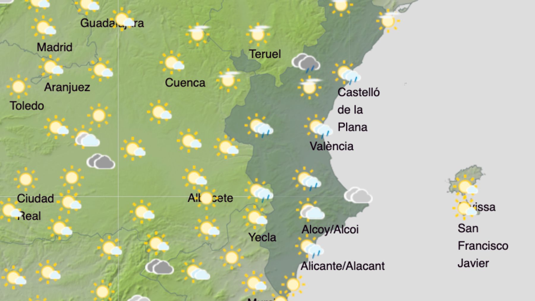 Valencia sigue bajo la amenaza de la lluvia: «Chubascos localmente fuertes y con tormenta»