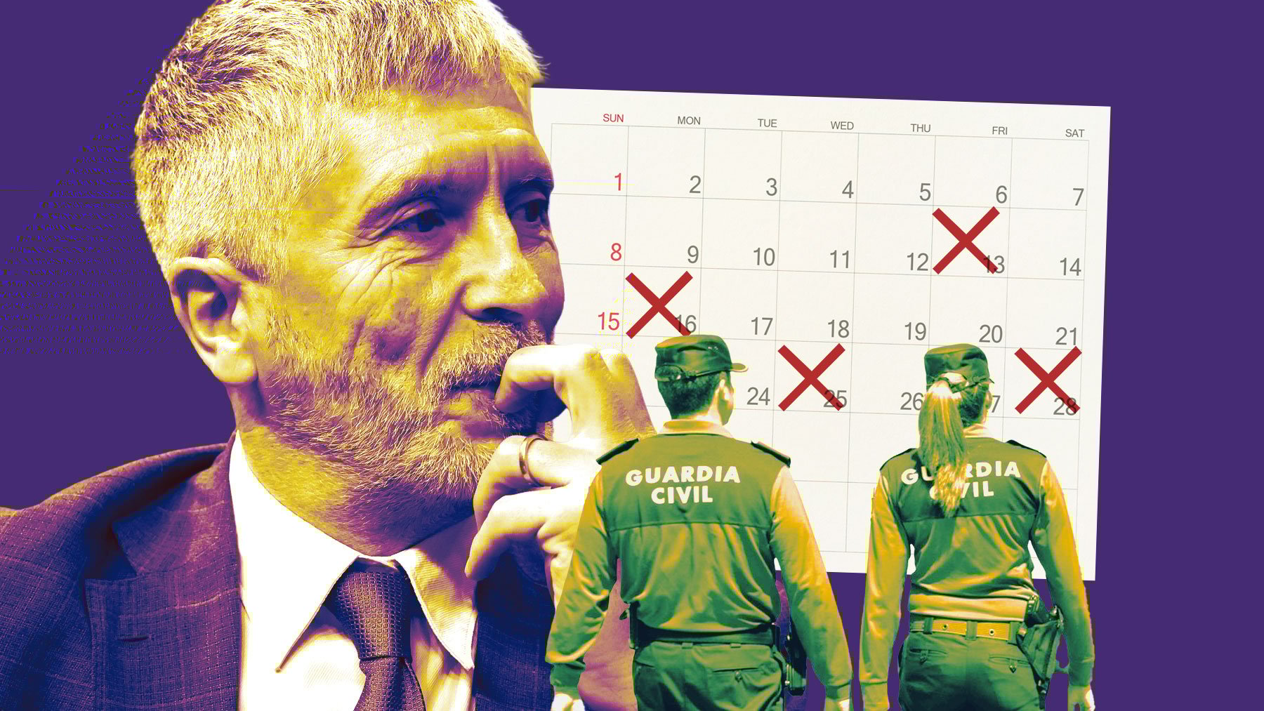 Marlaska, guardias civiles, días de indisposición
