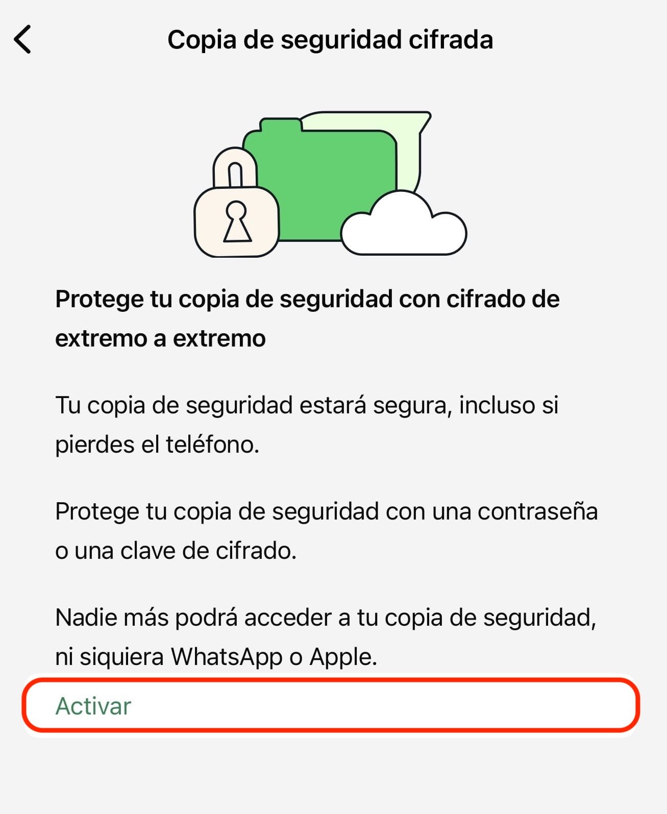 copia de seguridad cifrada de WhatsApp iPhone