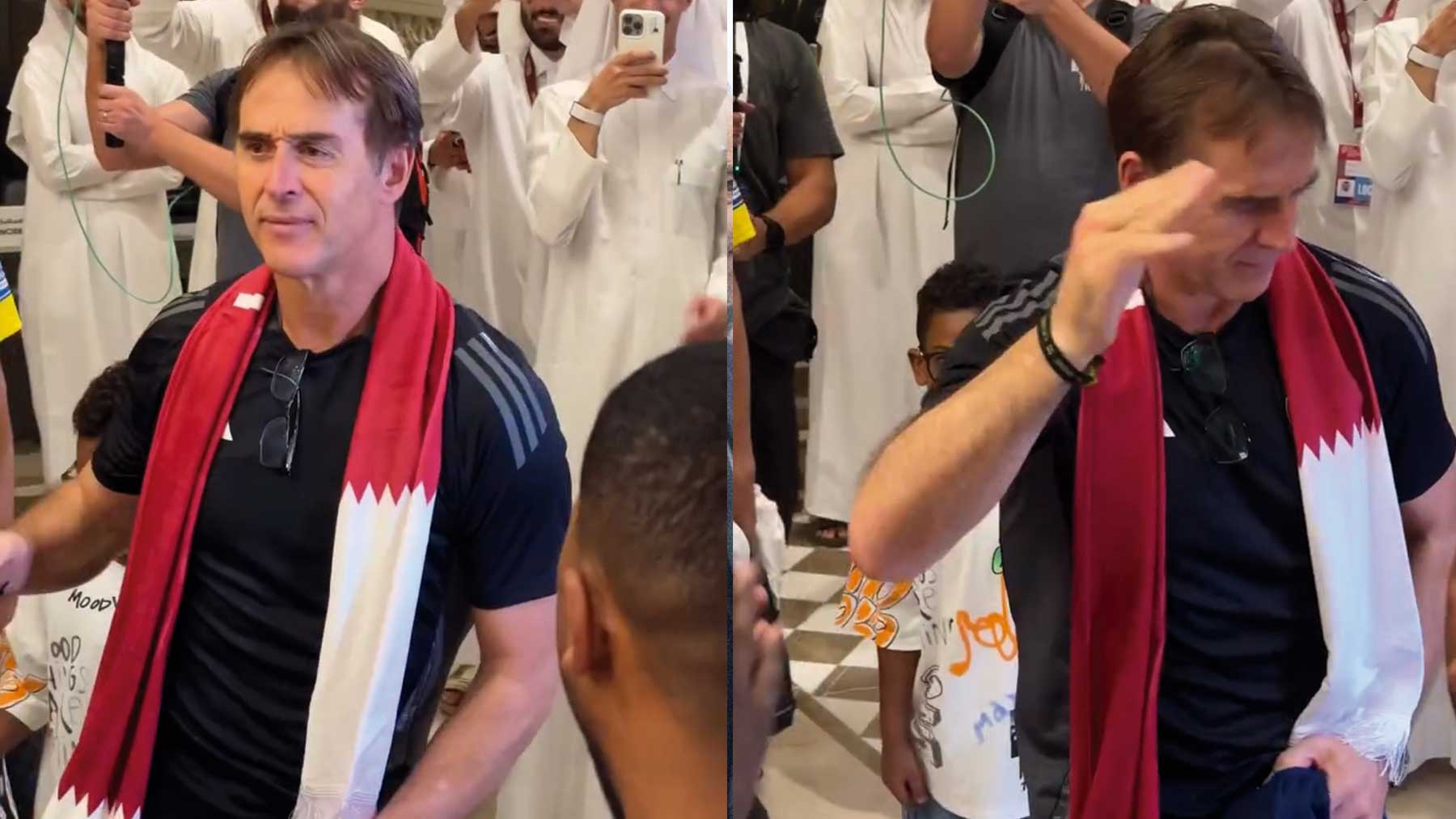 Julen Lopetegui celebra la clasificación de Qatar para el Mundial 2026.