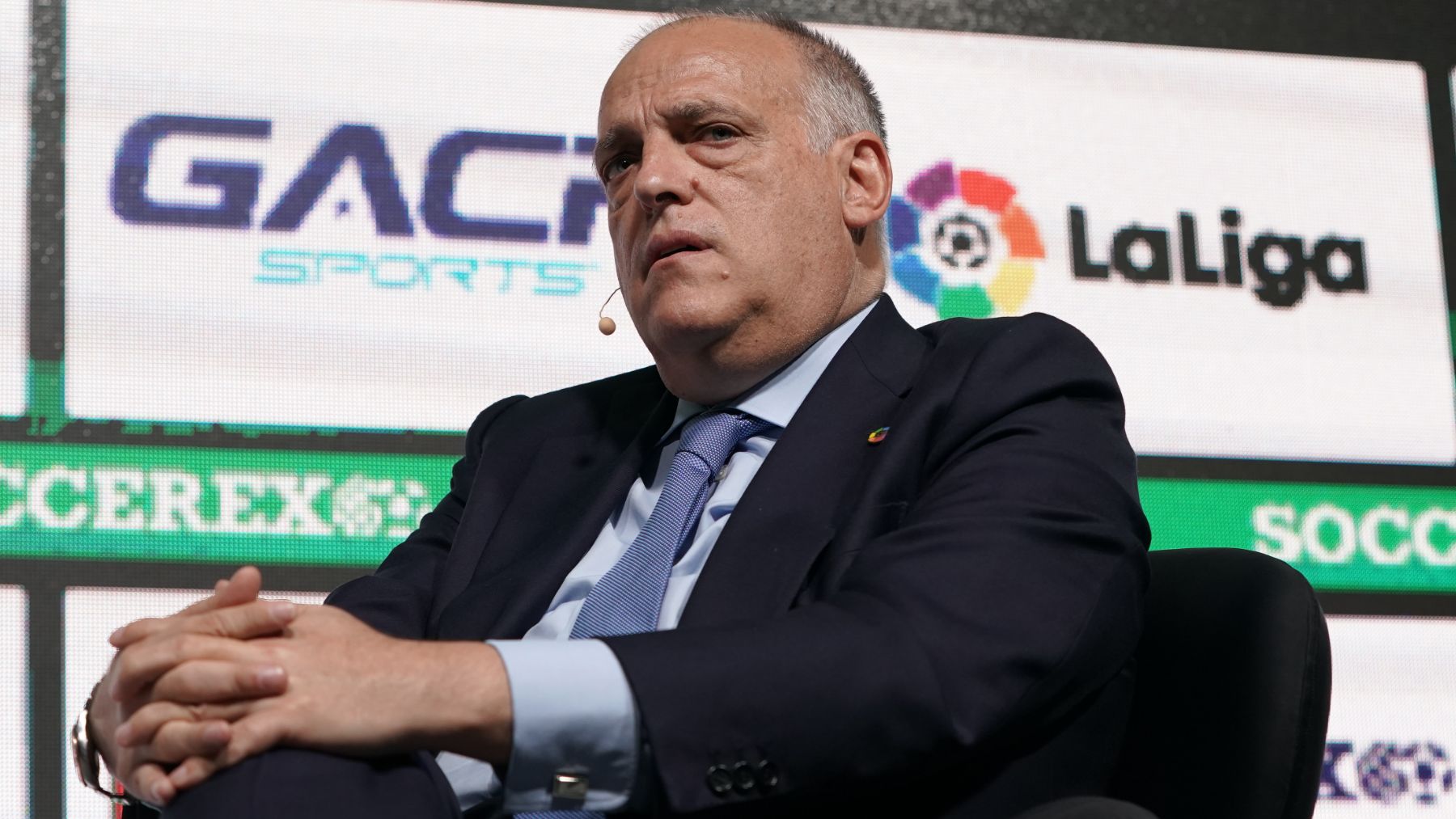 Javier Tebas, durante un acto de la Liga. (Getty)