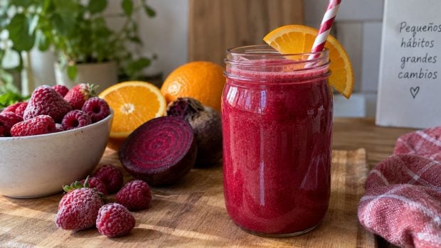 paso a paso de Smoothie “Vampiro Rojo”