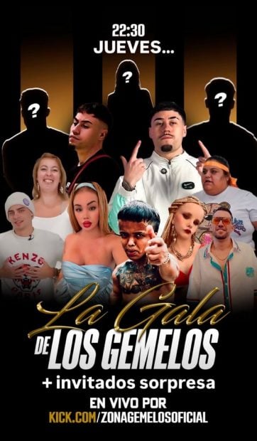 Cartel promocional de La Gala de los Gemelos (Instagram).