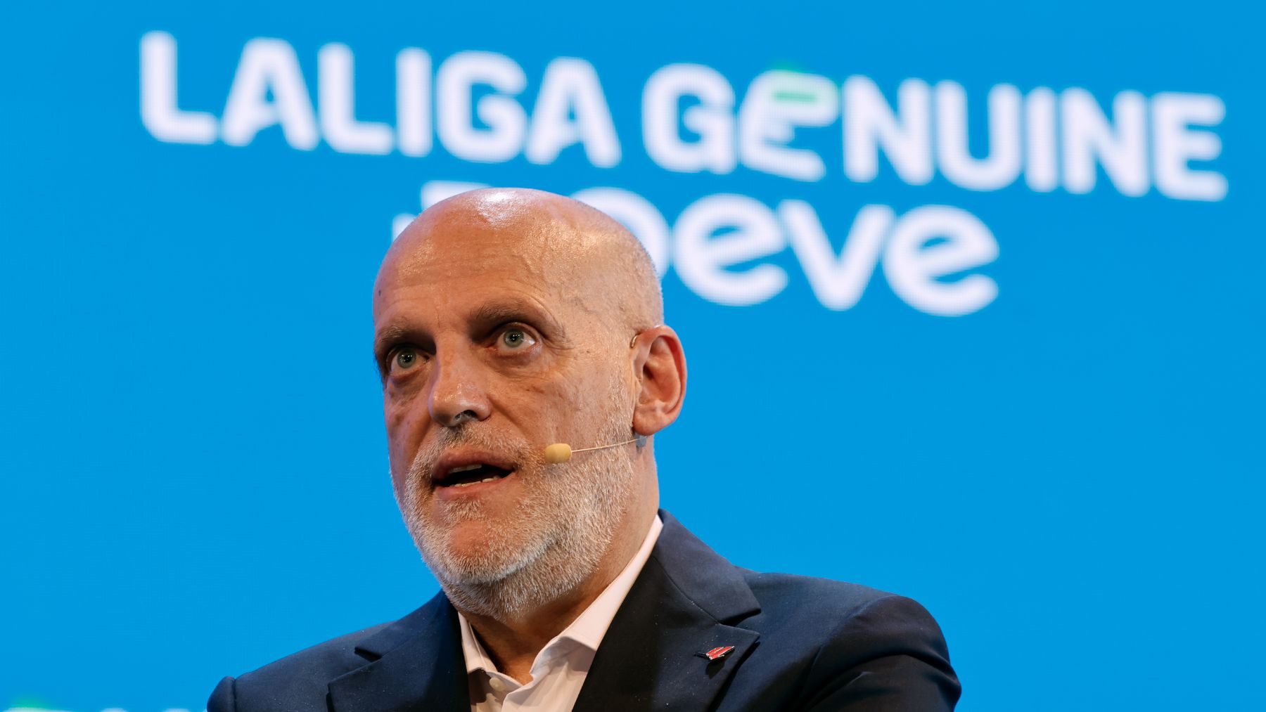 Javier Tebas, en un acto de la Liga Genuine. (EFE)