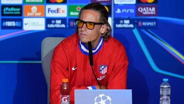 Marcos Llorente, en rueda de prensa. (Europa Press)