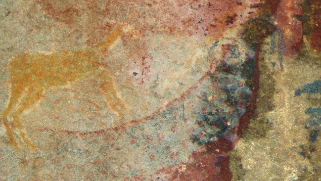 Criatura con colmillos, pintura rupestre, Sudáfrica