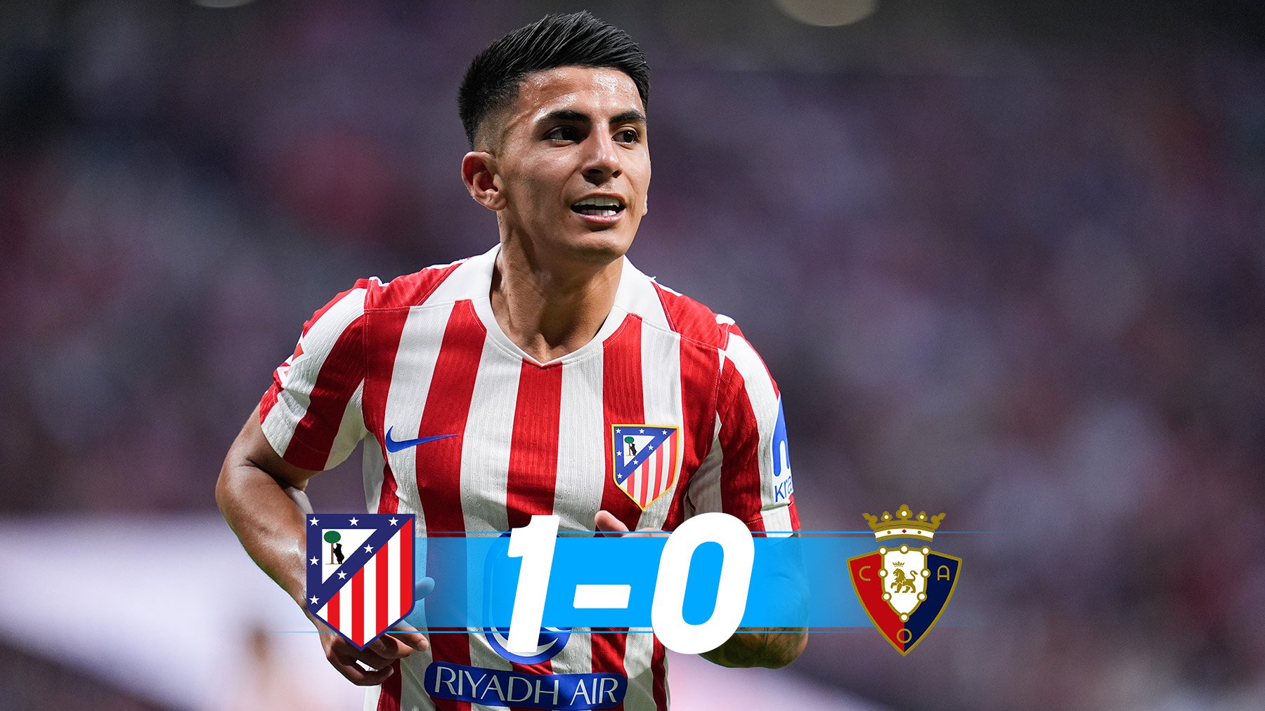 El Atlético puede con Osasuna y con el árbitro
