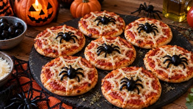 Mini pizzas con telara&ntilde;as c&oacute;mo hacer paso a paso