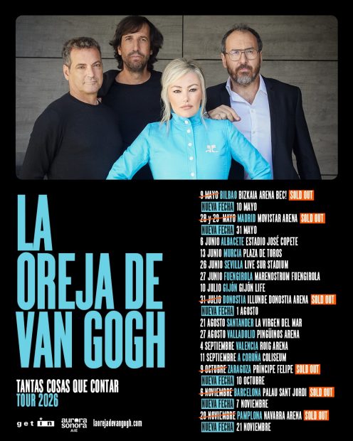 Nuevas fechas de la gira de 2026 de La Oreja de Van Gogh (X).