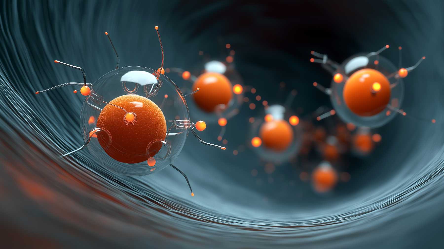 Nanorrobots dentro del cuerpo.