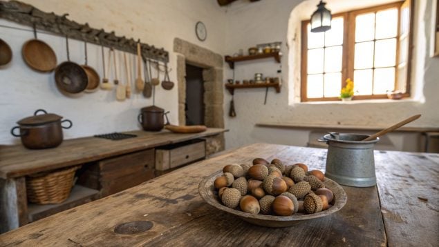 Bellotas, posguerra, cocina