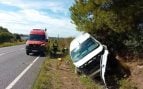 Dos heridos tras volcar una furgoneta en un accidente en la carretera que une Manacor y Sant Llorenç