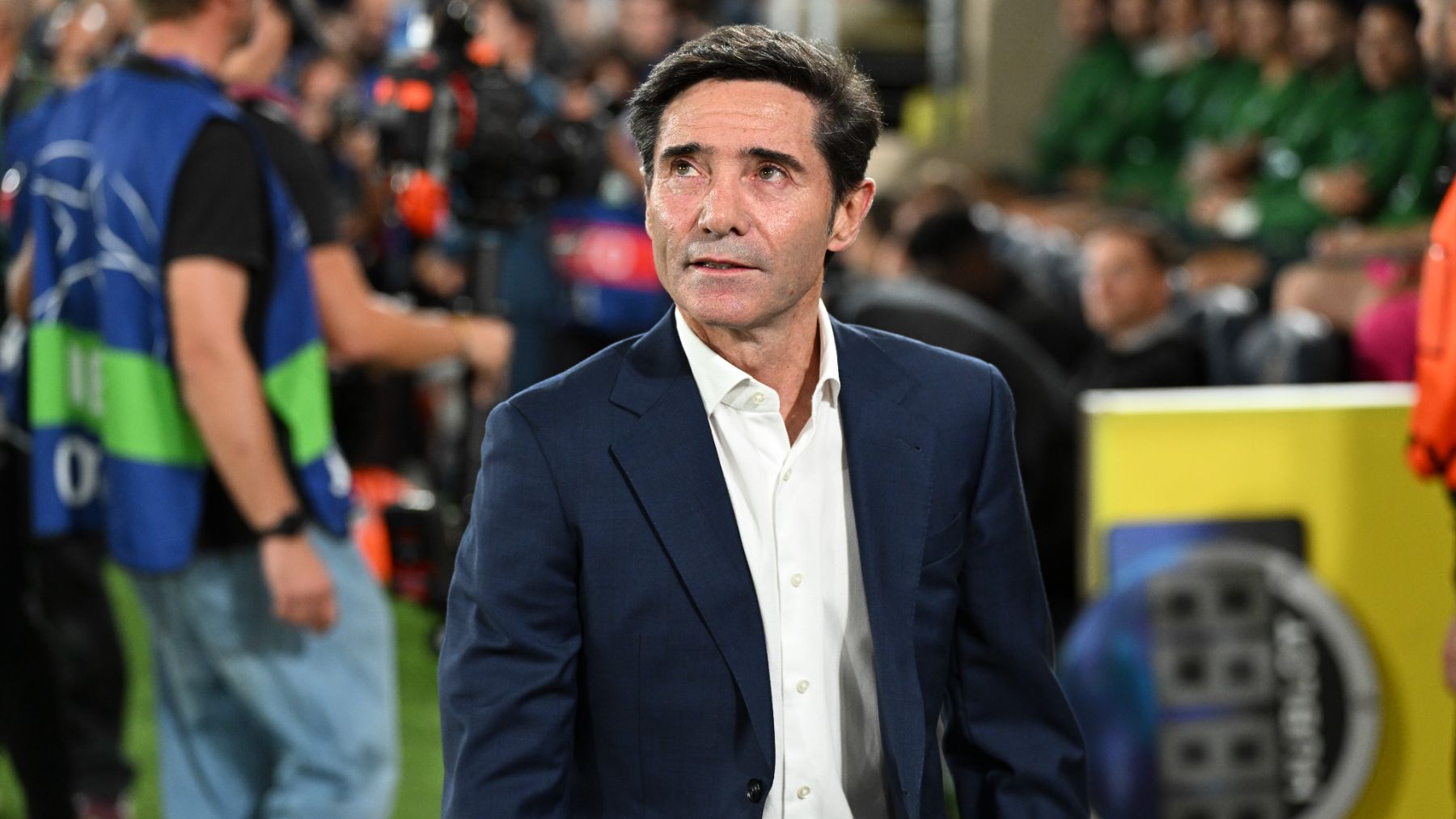 Marcelino García Toral, durante el partido ante el Manchester City. (EFE)