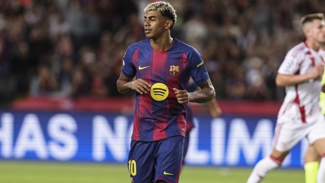 Lamine Yamal, en un partido con el FC Barcelona. (Europa Press)