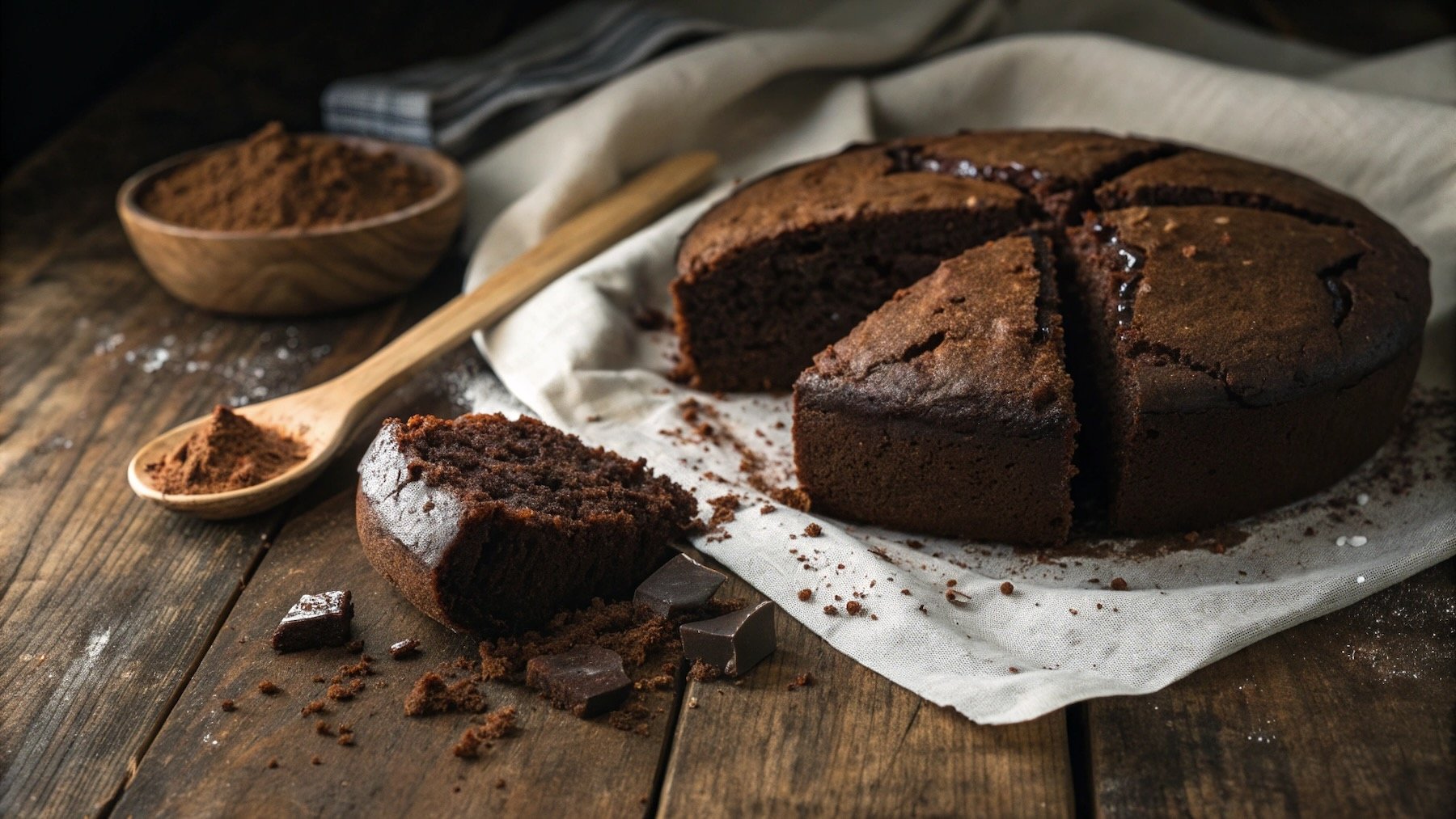 Recreación de una torta rústica.