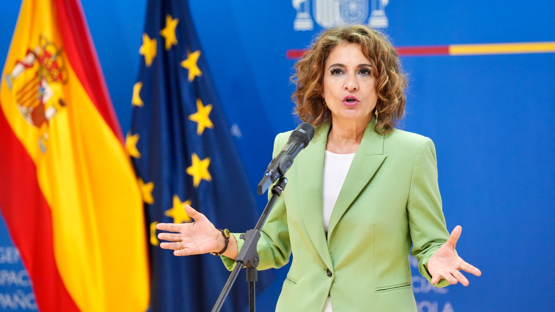 María Jesús Montero, en la Agencia Española del Espacio. (EP)