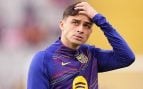 Pedri, en un calentamiento con el FC Barcelona. (Getty Images)