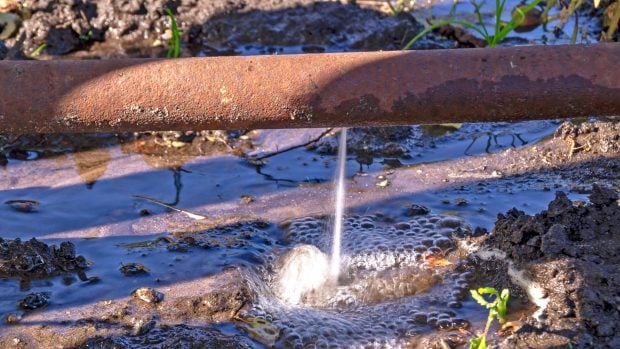 Rotura de tubería de agua