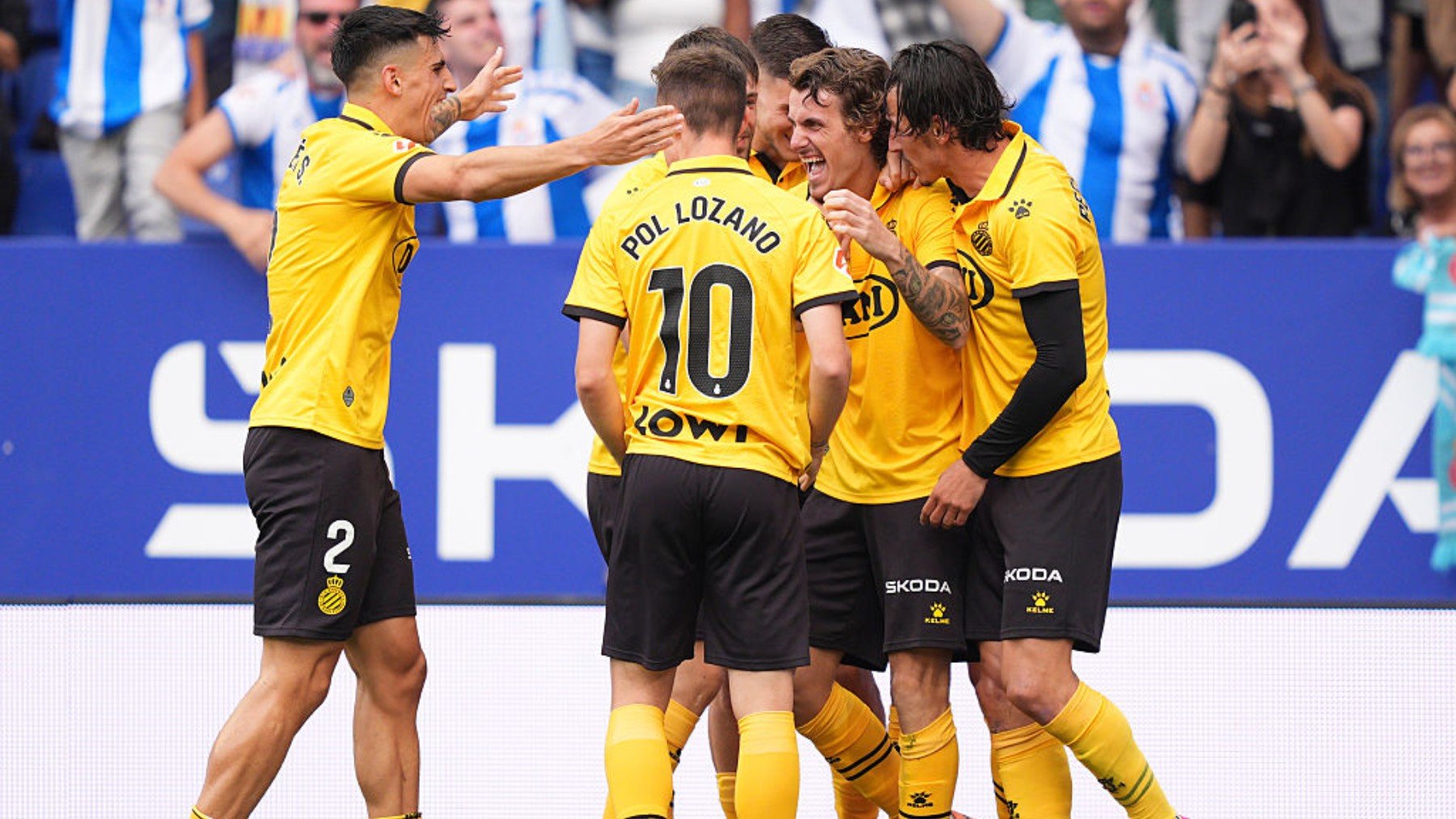 El Espanyol celebrando el gol ante el Elche. (Getty Images)