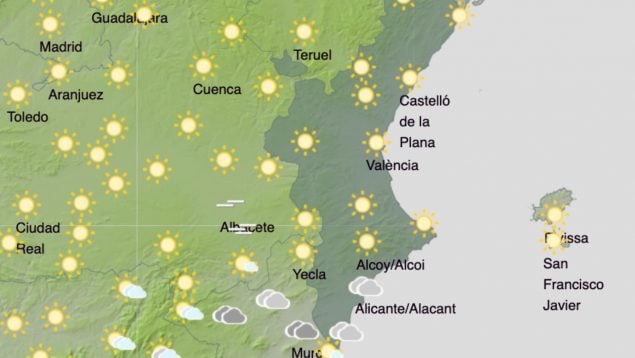 Cambio de las temperaturas en la Comunidad Valenciana: «Mínimas en descenso»