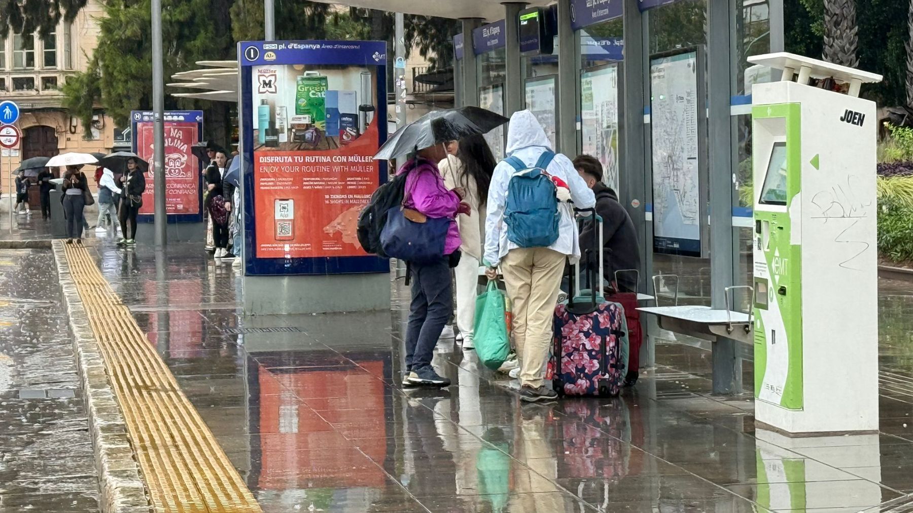 Lluvia en el centro de Palma.