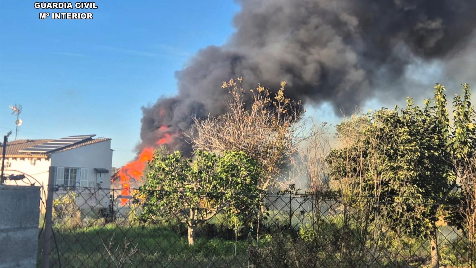 La finca incendiada en Santa Margalida.