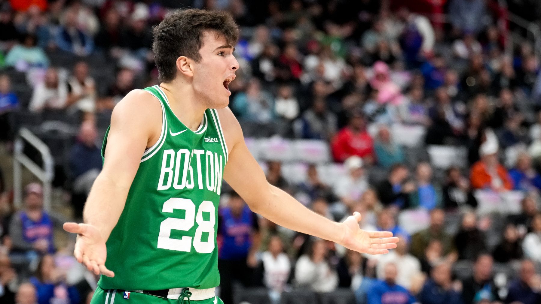 Hugo González, durante el partido ante los Detroit Pistons. (Getty)