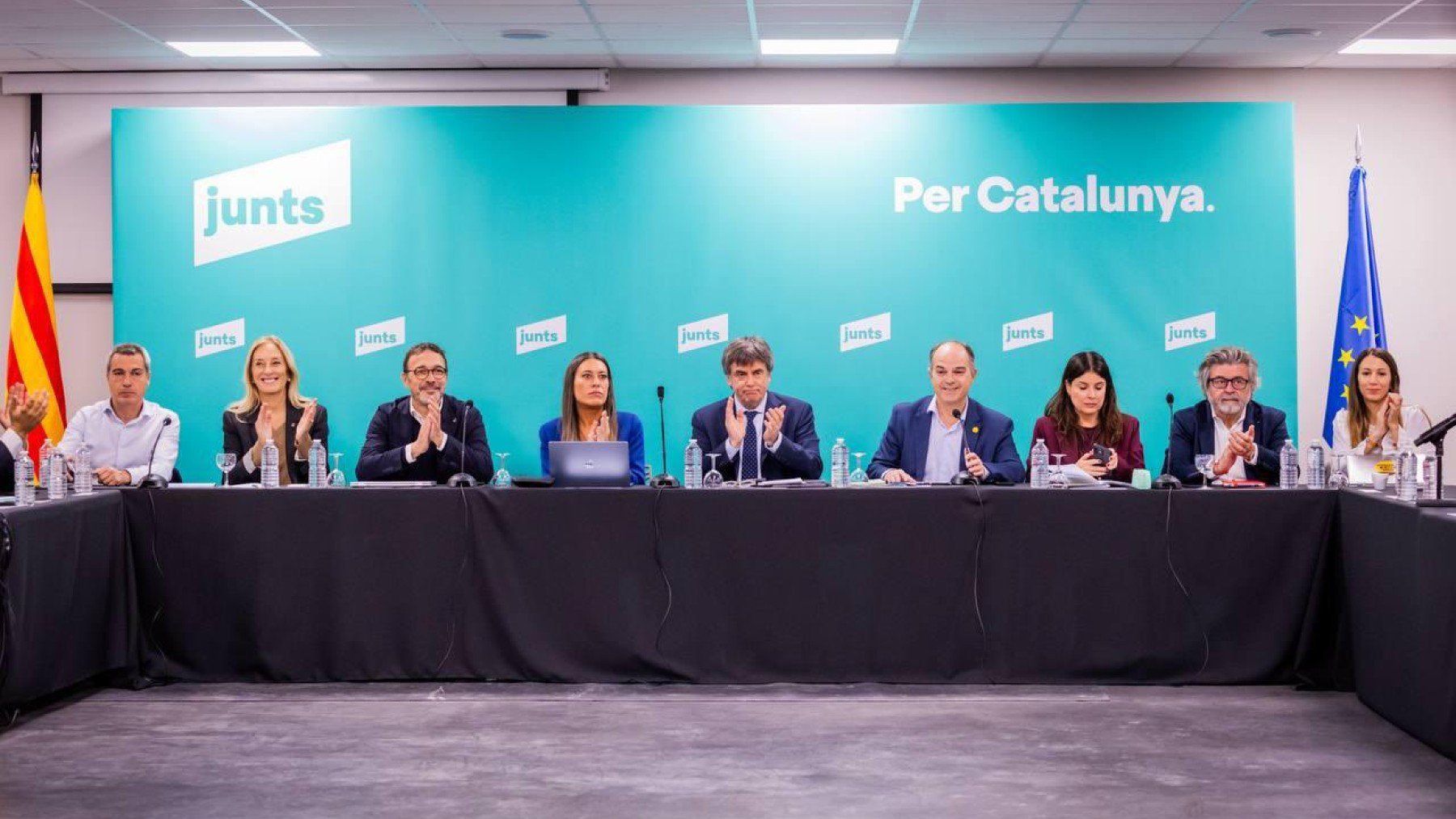 Los principales miembros de Junts, en Perpiñán. (Junts)