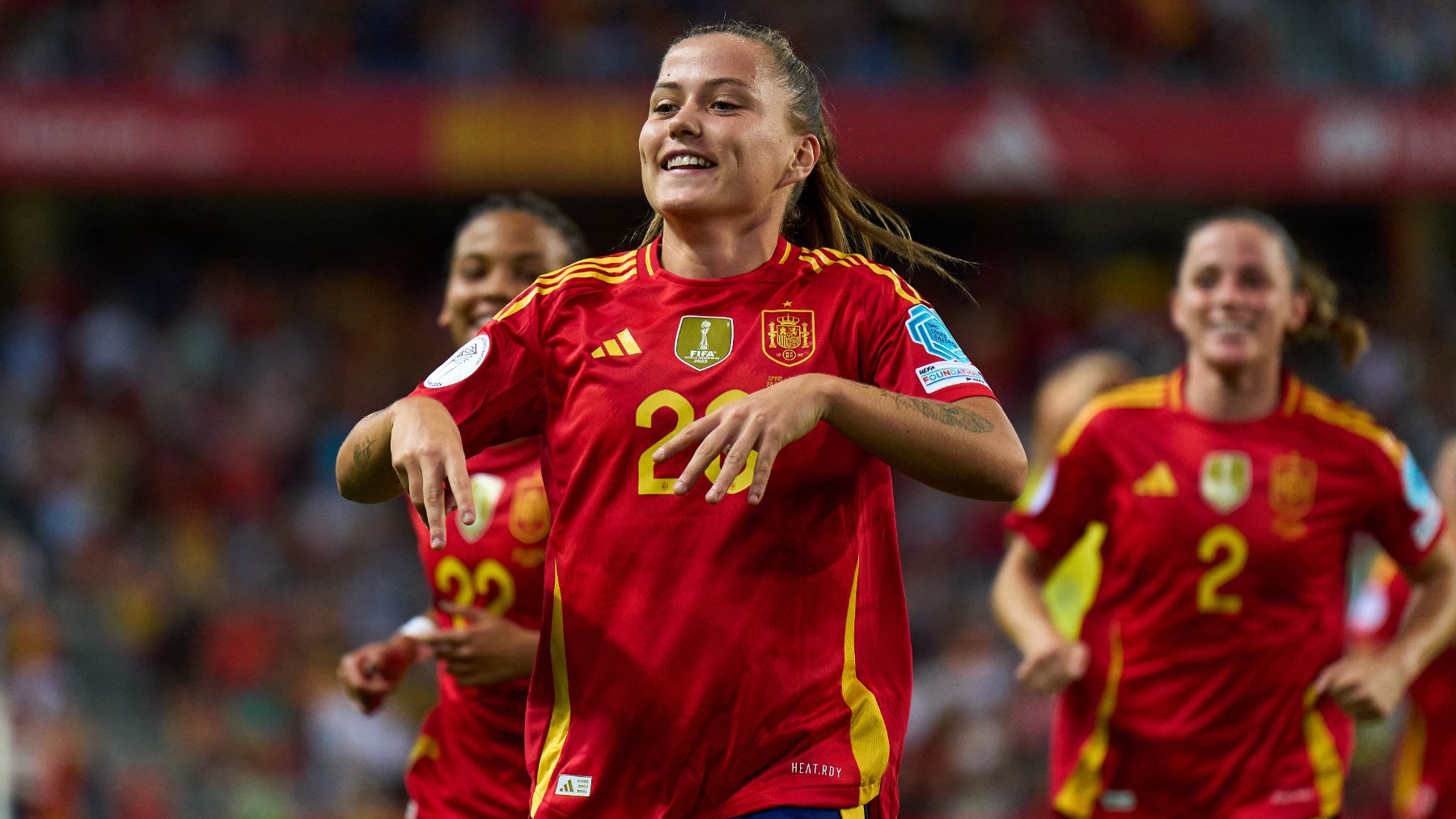 Claudia Pina celebra un gol a Suecia. (EP)