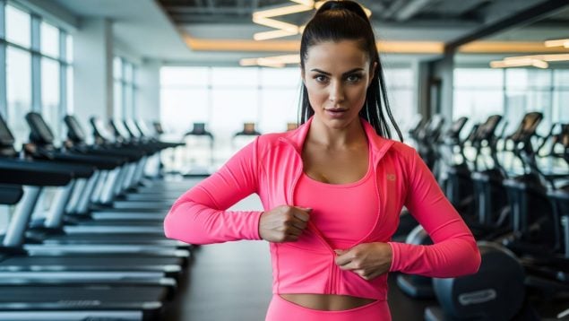 Una mujer con una chaqueta.
