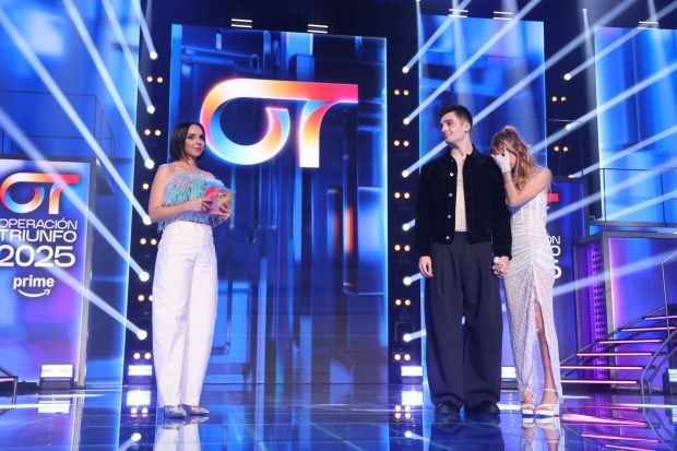 Chenoa, Max y Lucía Casani en la Gala 6 de OT 2025. (Prime Video)