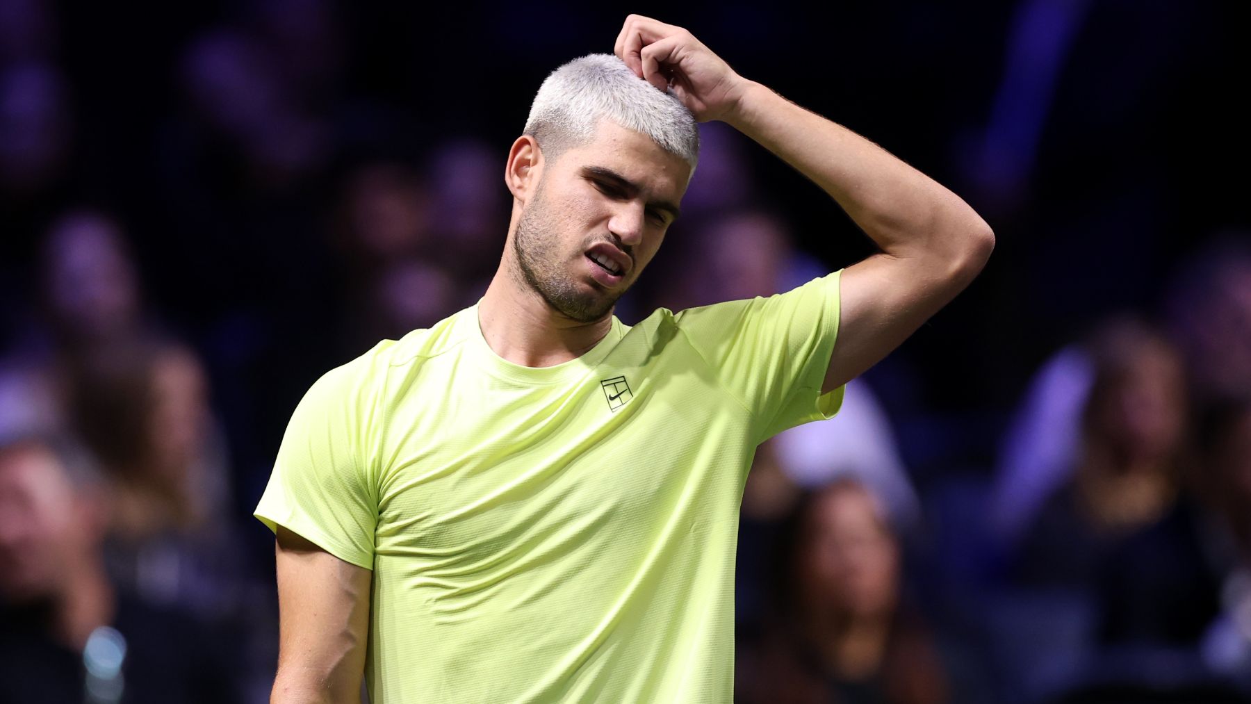 Carlos Alcaraz, durante su partido ante Norrie en el Masters 1.000 de París. (Getty)