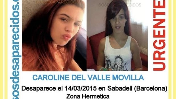 Imagen de la búsqueda de Caroline del Valle, desaparecida en el año 2025.