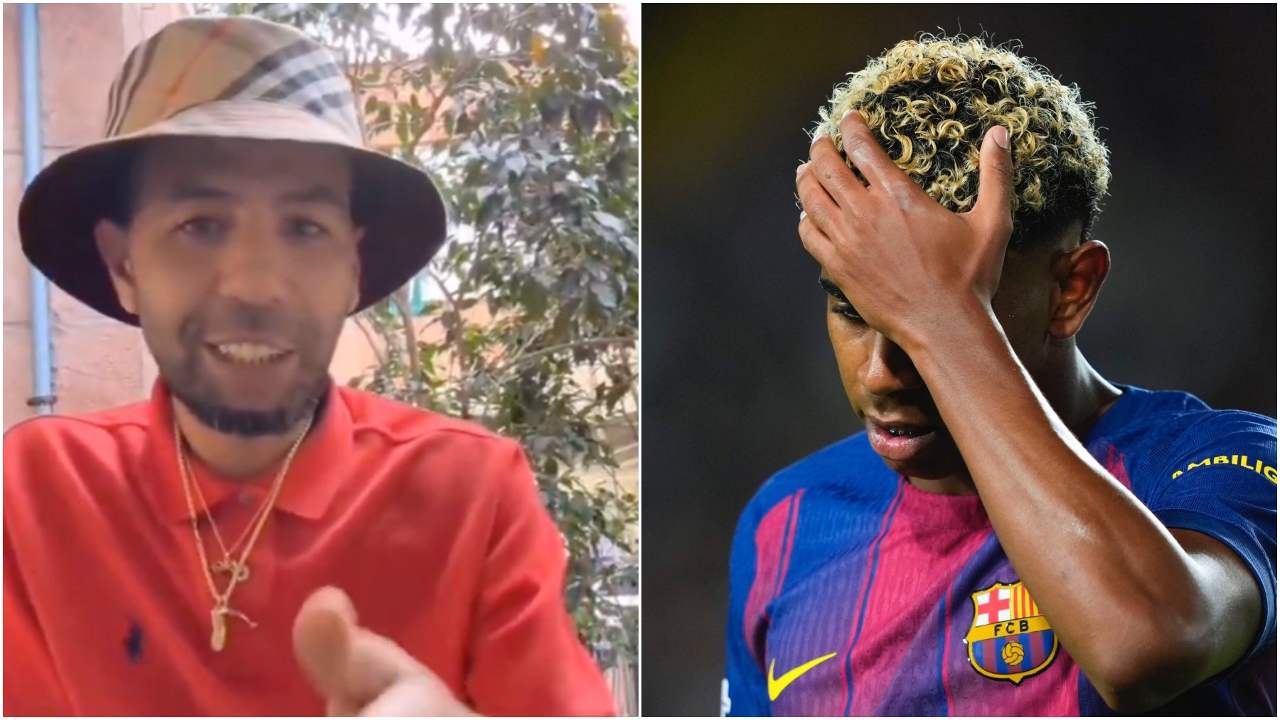 Lamine Yamal y su padre.