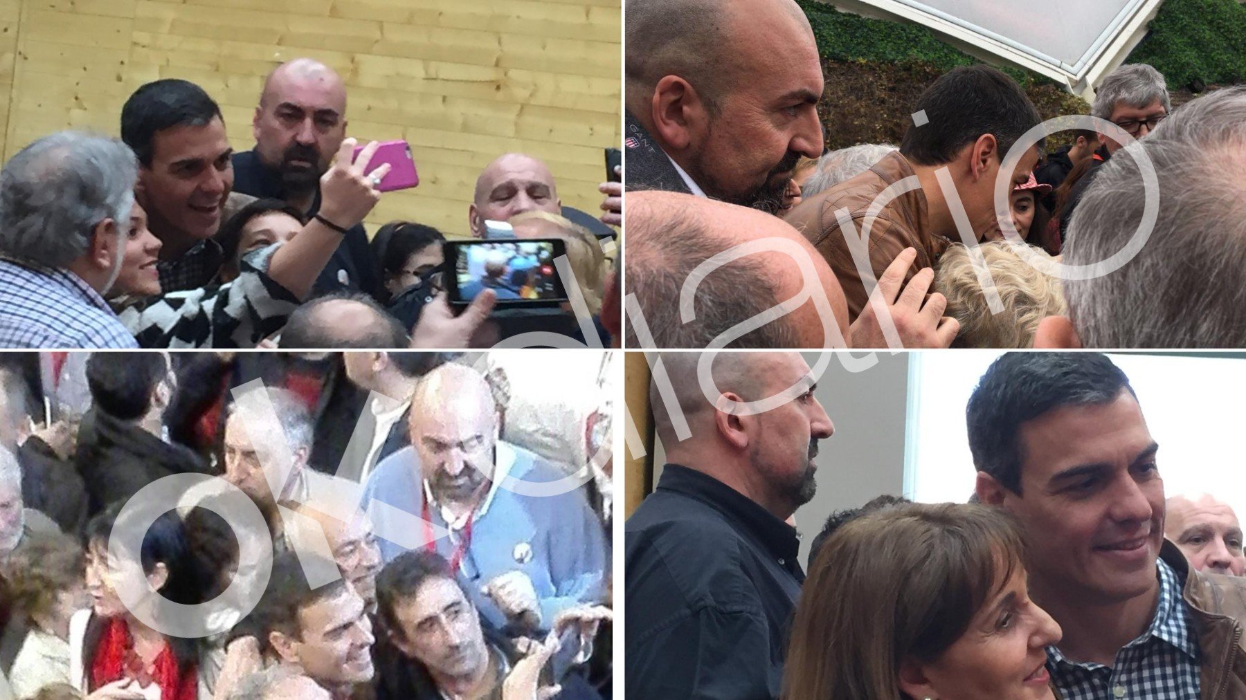 Koldo García escoltando a Pedro Sánchez en los actos del PSOE.