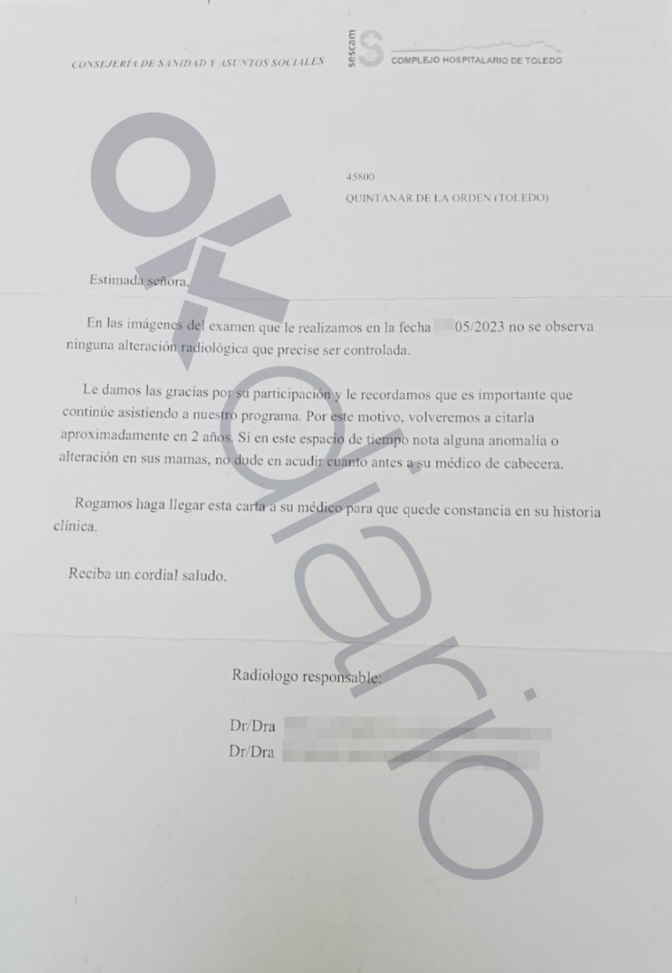 Page, mamografías, Castilla-La Mancha, Toledo