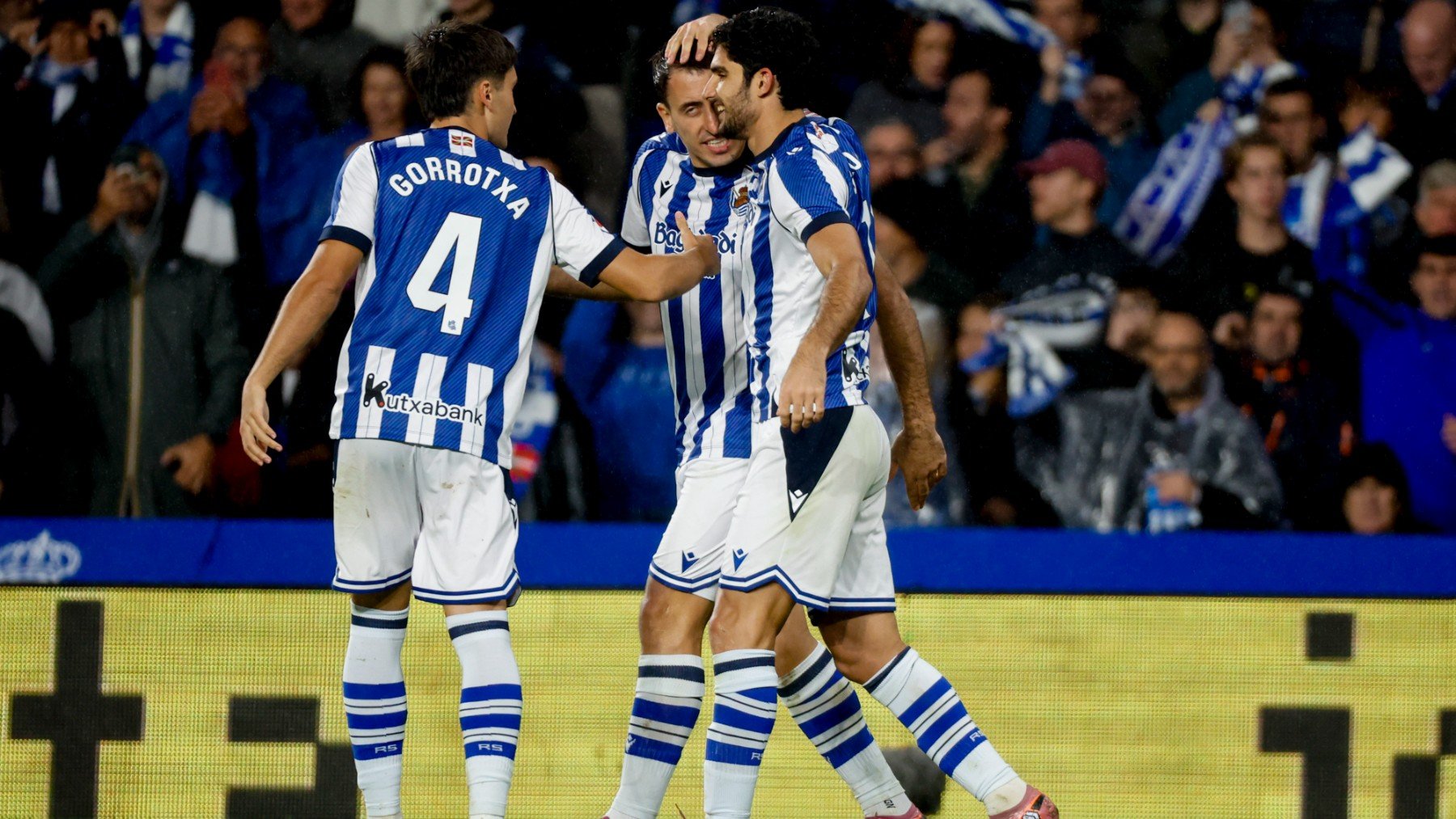 Los jugadores de la Real Sociedad. (EFE)
