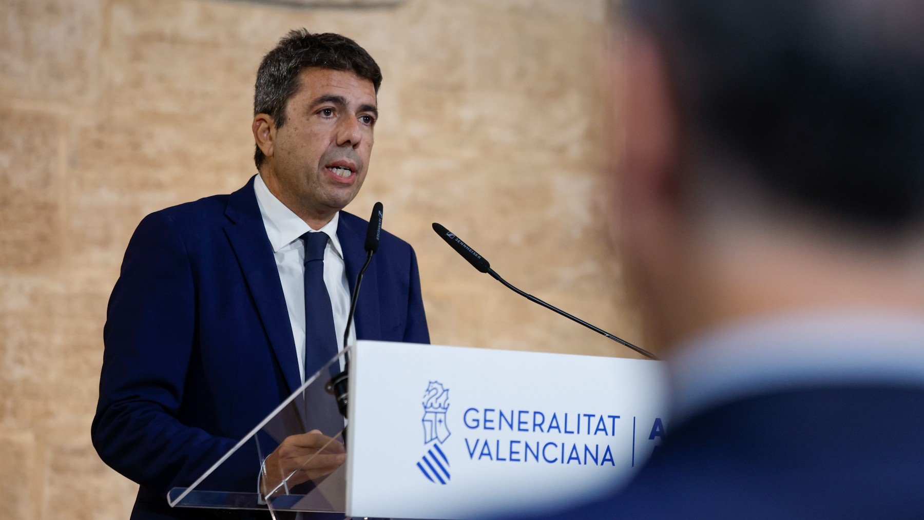 Carlos Mazón, en su comparecencia. (EFE)