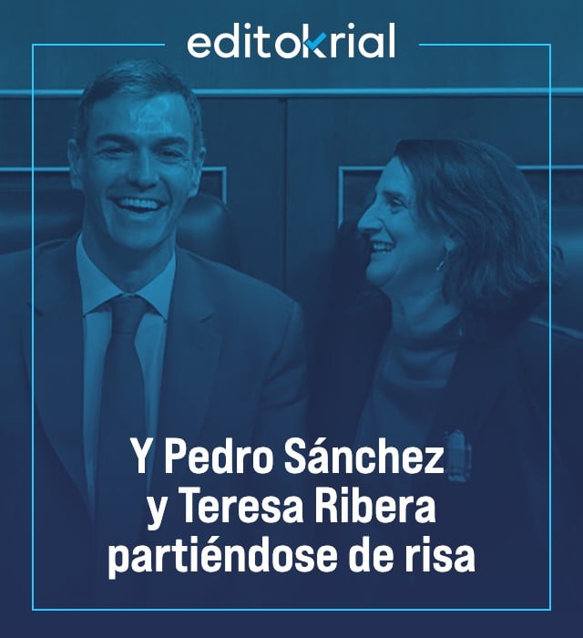 Y Pedro Sánchez y Teresa Ribera partiéndose de risa