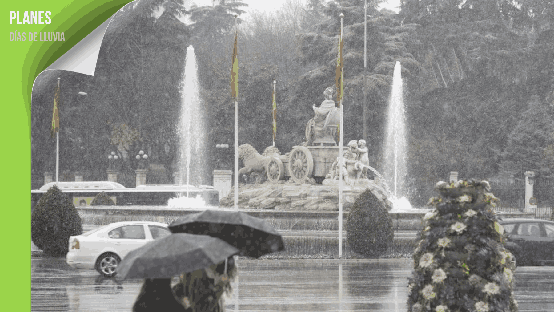 Día de lluvia en Madrid.