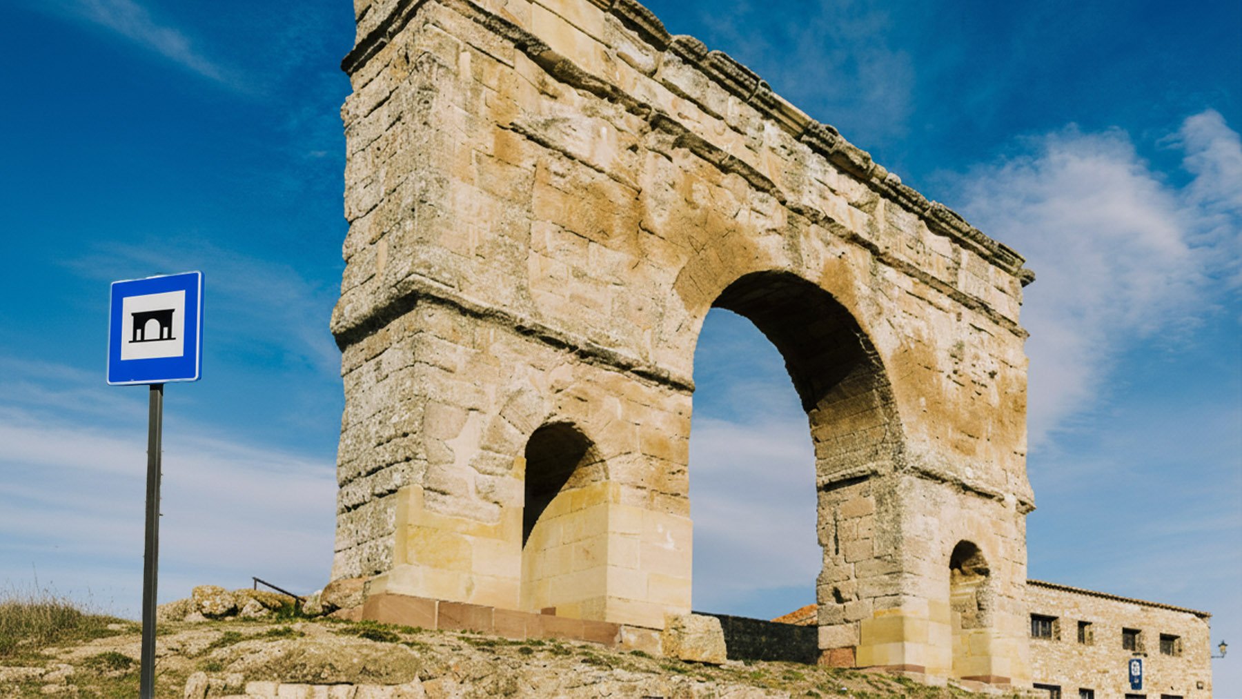 Arco romano de Medinaceli. Foto: Diego Delso en Wikimedia Commons.