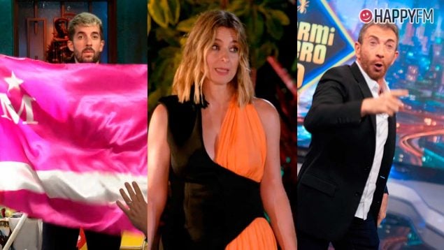 David Broncano, Sandra Barneda y Pablo Motos (RTVE/Mediaset/Atresmedia).