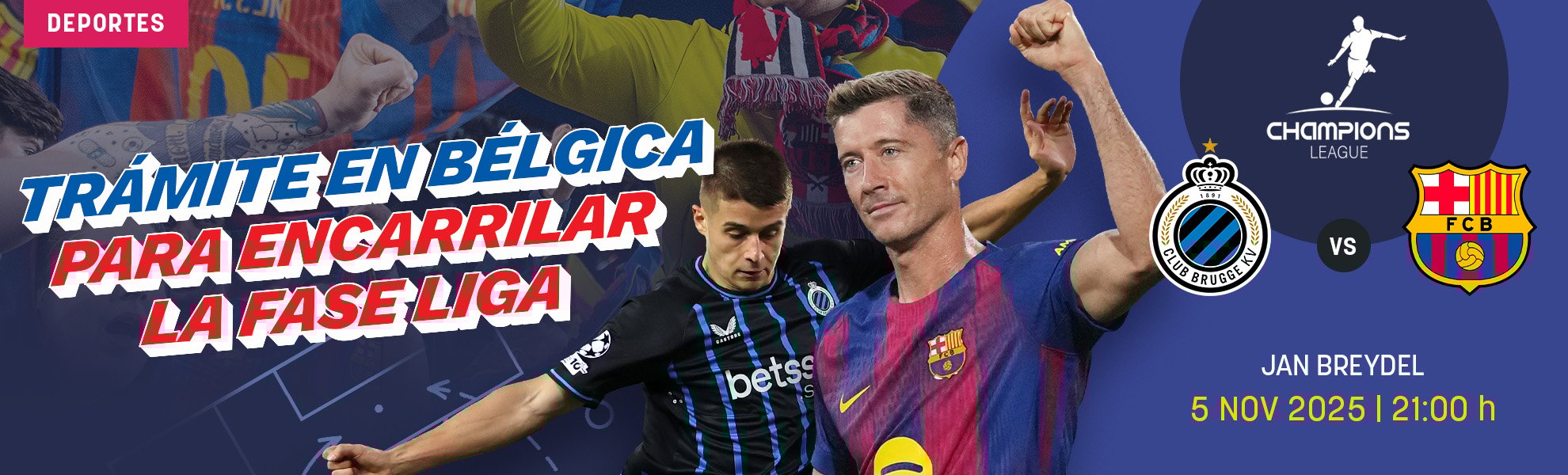 Brujas-Barcelona: trámite en Bélgica para encarar la fase liga